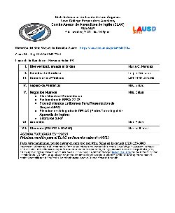 elac meeting agenda spanish